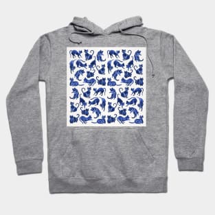 navy cat positions Hoodie